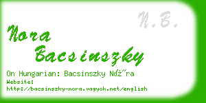nora bacsinszky business card